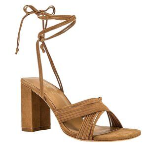 RAYE Gian High Heels in Tan Suede 7.5 Womens Sandals
